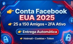 Conta Facebook EUA 2025 | 10 a 100 Amigos|2FA Ativo|Hotmail - Redes Sociais
