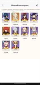 Diluc +4 personagens 4 estrelas - Genshin Impact