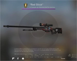 AWP LINHAS VERMELHAS COM STICKERS - Counter Strike CS