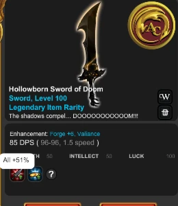 Conta HardCore / End Game ( 5 Armas de 51%) - Adventure Quest World AQW