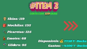 Contas Fortnite | Várias Skins | V-Bucks Gastos