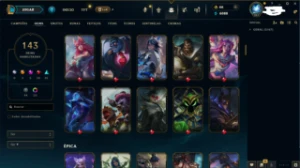 Conta lvl261, com 143skins, 3ultimates,5mitica e10lendarias - League of Legends LOL