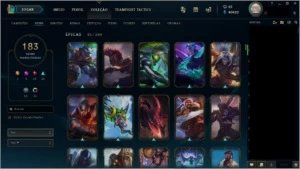 Conta League of legends - Todos os campeões, 183 skins LOL
