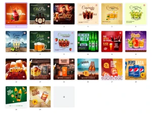 Pack Canva Bebidas - 20 Artes Editáveis - Serviços Digitais