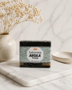 Sabonete Artesanal de Argila Preta