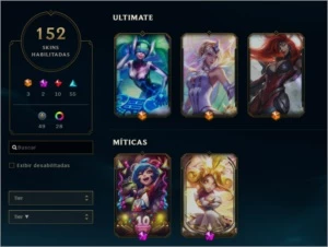 Conta de LoL, 129 Campeões, 152 Skins, Season 10 Diamante 4 - League of Legends
