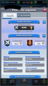 Conta clash royale desafiante II xp11