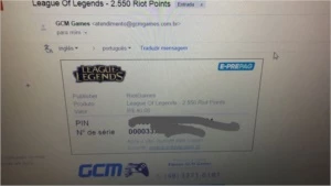 Venda de Gift Card League of Legends (RP) LOL