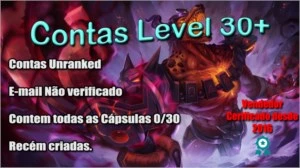 Conta Unranked 30 - League of Legends LOL
