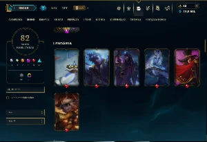 Ferro 2 com 100 Champs e 82 Skins +45 Essencias Miticas - League of Legends LOL