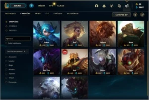Conta ouro 1 com 83 skins e 145 champs - League of Legends LOL