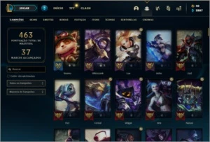 Conta ouro 1 com 83 skins e 145 champs - League of Legends LOL