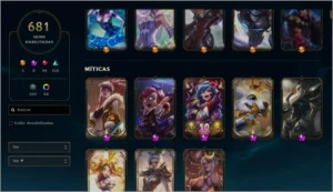 CONTA DIAMOND 4 S5, 681 SKINS NO LOL, E SKINS VALORANT - League of Legends