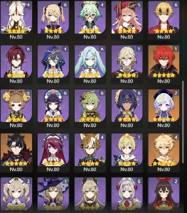 Conta Ar 59 Genshin +23 Personagens T5 E Todos Os T4 - Genshin Impact
