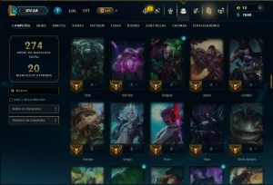 Prata 2 com 115 Champs e 18 Skins - League of Legends LOL