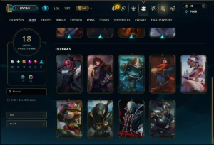 Prata 2 com 115 Champs e 18 Skins - League of Legends LOL