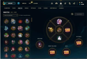 Conta Platina 1 com 120 Champs e 99 Skins + 1 Prestigio - League of Legends LOL