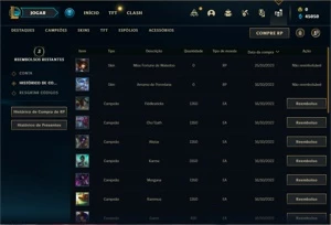 Conta ouro 4 com 21 Champs e 2 Skins + 13 Fragmentos - League of Legends LOL