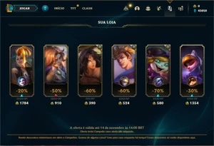 Conta ouro 4 com 21 Champs e 2 Skins + 13 Fragmentos - League of Legends LOL