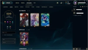 Conta Diamante 260 skins - League of Legends LOL