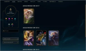Conta LeagueOfLegends Smurf 6Skins - League of Legends LOL