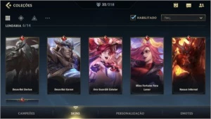 ESMERALDA IV + 32 SKINS  + 530 (RP) WILD CORES + 47 CAMPEÕES - League of Legends: Wild Rift LOL WR