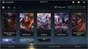 ESMERALDA IV + 32 SKINS  + 530 (RP) WILD CORES + 47 CAMPEÕES - League of Legends: Wild Rift LOL WR