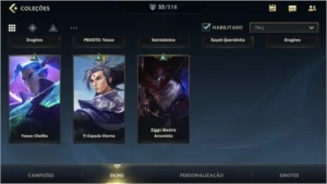 ESMERALDA IV + 32 SKINS  + 530 (RP) WILD CORES + 47 CAMPEÕES - League of Legends: Wild Rift LOL WR