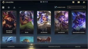 ESMERALDA IV + 32 SKINS  + 530 (RP) WILD CORES + 47 CAMPEÕES - League of Legends: Wild Rift LOL WR