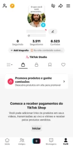 Conta Tiktok Shop Ativo + Live | +3.500 Seguidores + E-Mail - Redes Sociais