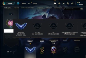 Conta Diamante 1 com 24 Champs e 4 Skins + 17 Fragmentos - League of Legends LOL