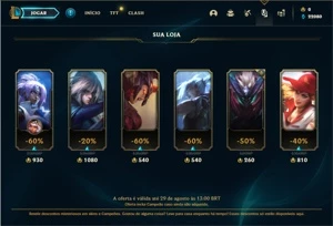 Conta Diamante 1 com 24 Champs e 4 Skins + 17 Fragmentos - League of Legends LOL