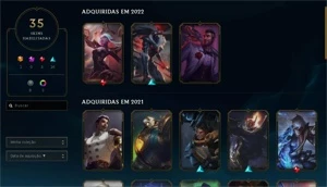 Conta de League of Legends, Platina 2, nível 146 e 35 skins LOL