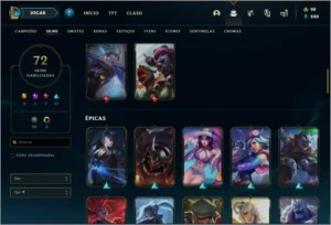 Conta prata 2 com 111 champs, 72 skins (MAIN JG) - League of Legends LOL
