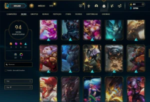 Bronze 2 com 140 Champs e 94 Skins ( SUP / TOP ) - League of Legends LOL