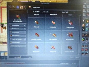 RP LVL 372 SKILLS 117/102 ML 29 NA BARRA - Tibia