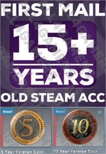 15 YEARS OLD account Steam (7 DIGIT)