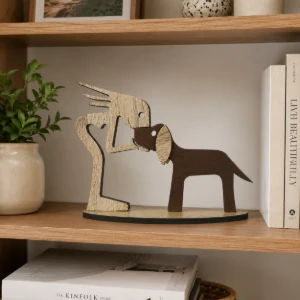 Enfeite Beijo no Cachorro em MDF - Artesanato e Personalizados
