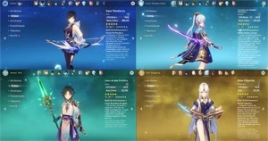 CONTA GENSHIN AR58✨13 LENDÁRIOS E 6 ARMAS 5⭐YELAN+AQUA E+✨ - Genshin Impact