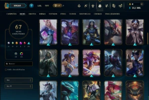 Platina 4 com TODOS os Champs e 67 Skins ( ADC / SUP ) - League of Legends LOL