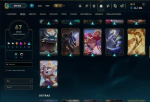 Platina 4 com TODOS os Champs e 67 Skins ( ADC / SUP ) - League of Legends LOL