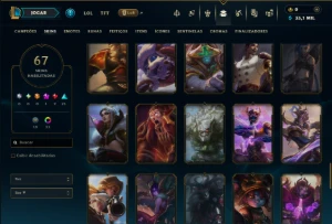 Platina 4 com TODOS os Champs e 67 Skins ( ADC / SUP ) - League of Legends LOL