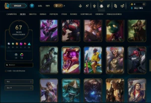 Platina 4 com TODOS os Champs e 67 Skins ( ADC / SUP ) - League of Legends LOL