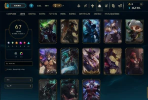 Platina 4 com TODOS os Champs e 67 Skins ( ADC / SUP ) - League of Legends LOL
