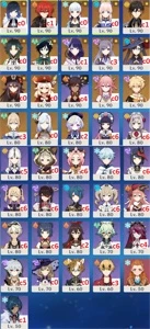 AR 60 - Yelan, Xiao, Venti, Baal, Zhongli, Ayaka e muito mai - Genshin Impact