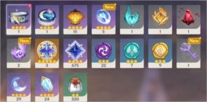 CONTA AR56 GANYU + VENTI + 8 CINCO ESTRELAS - GENSHIN IMPACT