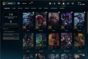 Conta MESTRE com 23 Champs e 2 Skins ( 73% de Win Rate ) - League of Legends LOL