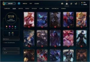 Conta prata 1 com 219 skins e 150 champs ( VEM COM DADOS ) - League of Legends LOL