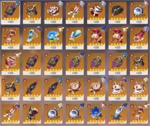 [AR 56] Ganyu, Venti, Klee, Diluc, Keqing + 4 Armas 5* - Genshin Impact