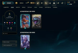 Platina 4 com 30 Champs e 3 Skins + 4 Fragmentos - League of Legends LOL